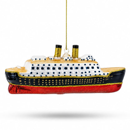 Titanic Ship Glass Christmas Ornament