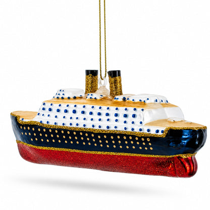 Titanic Ship Glass Christmas Ornament