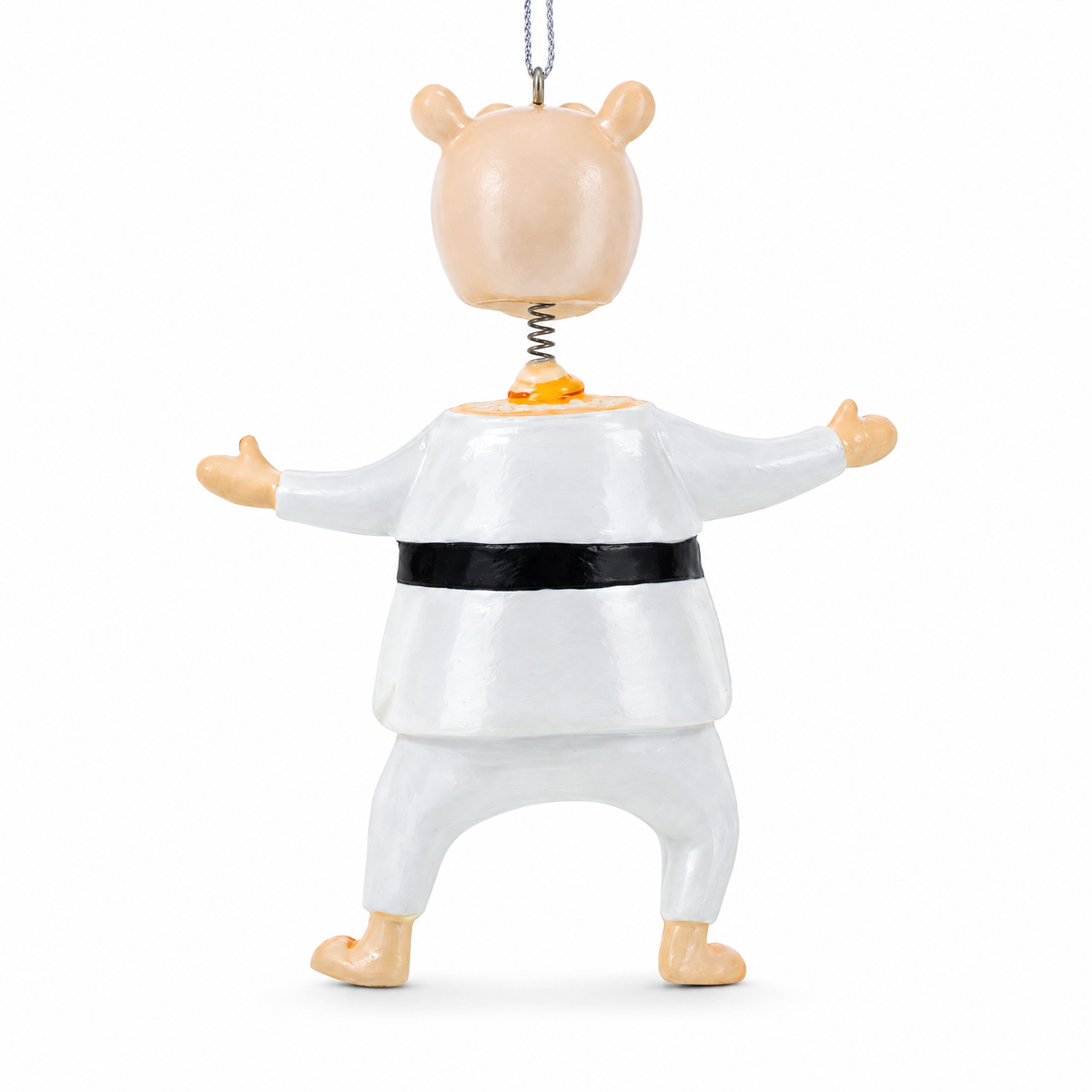 Martial Arts Karate Hippo Glass Christmas Ornament