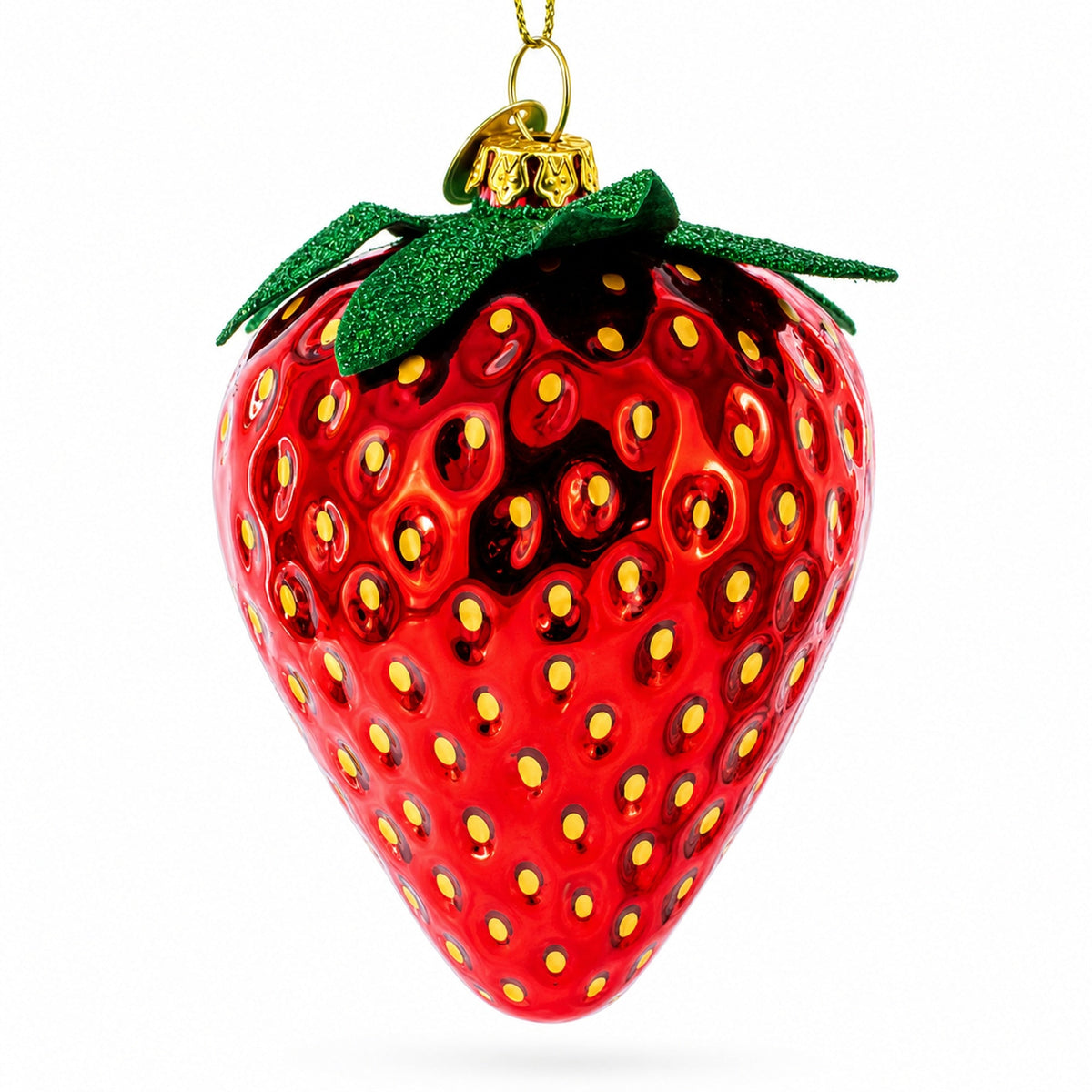 Juicy Strawberry Glass Christmas Ornament