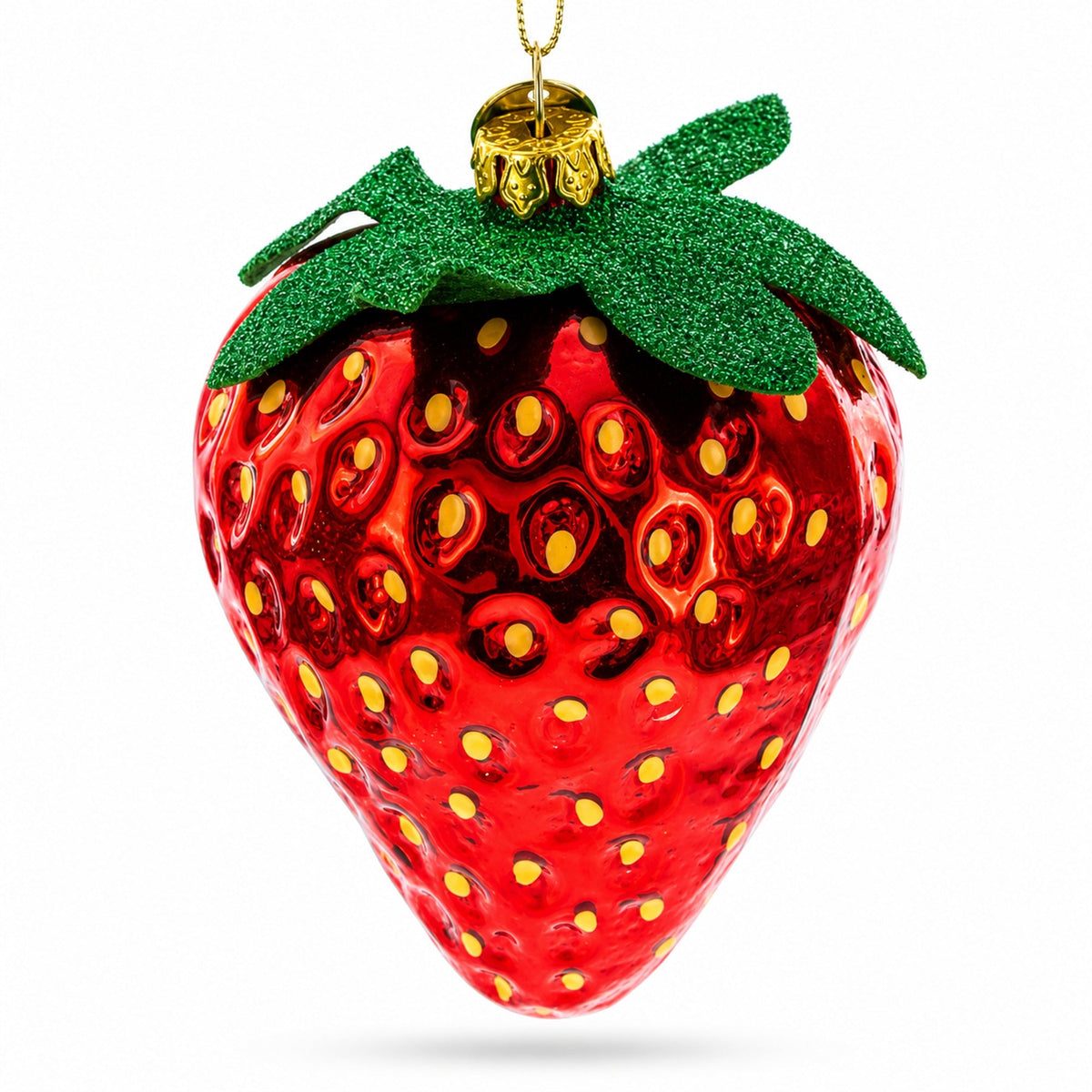 Juicy Strawberry Glass Christmas Ornament