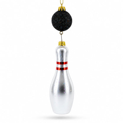 Striking Bowling Ball Glass Christmas Ornament