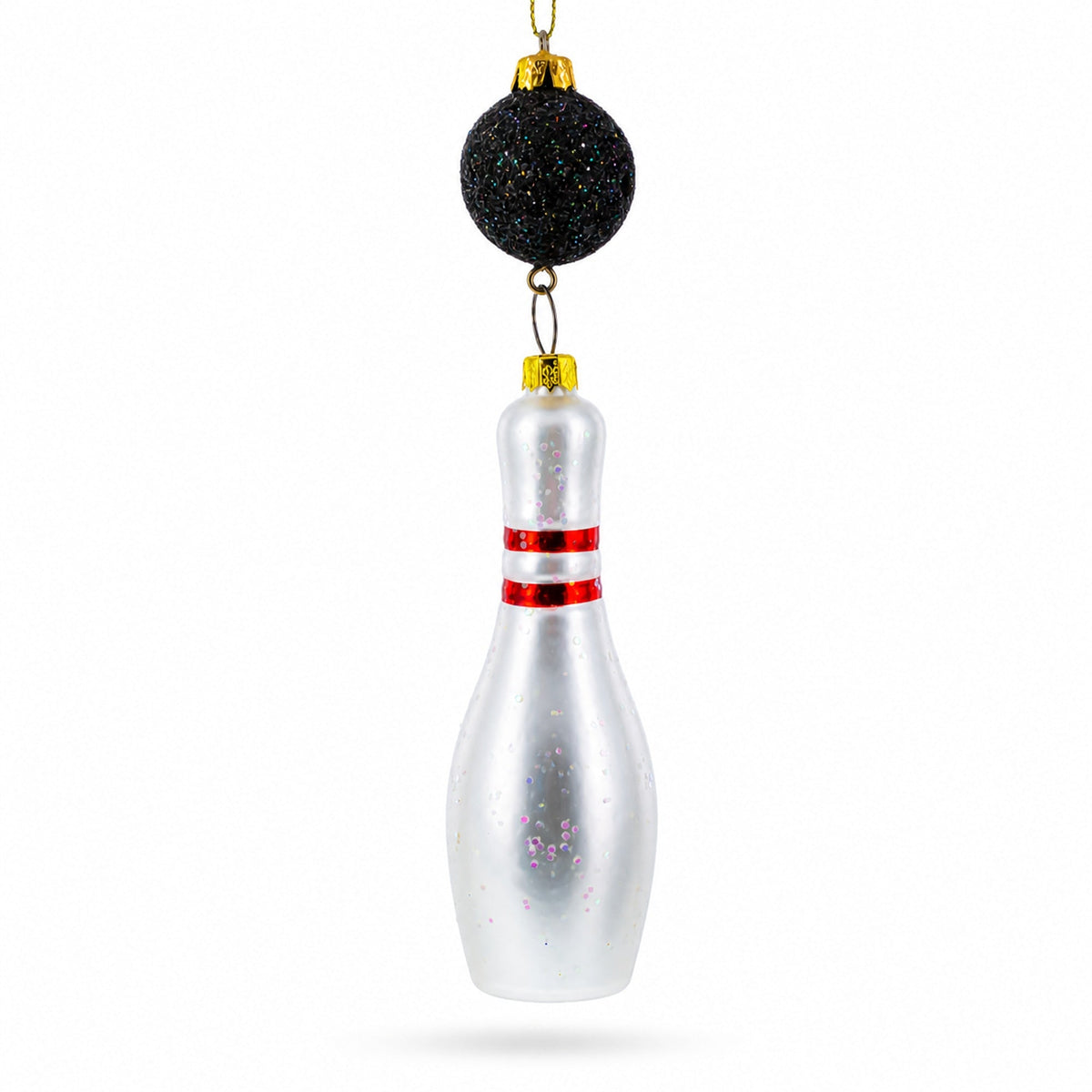 Striking Bowling Ball Glass Christmas Ornament