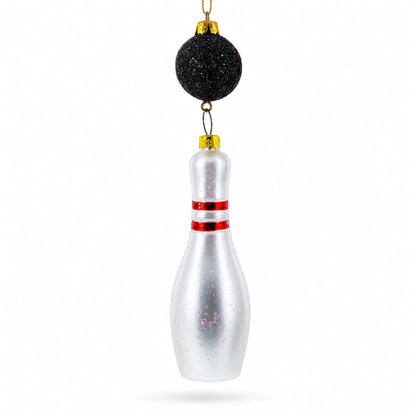 Striking Bowling Ball Glass Christmas Ornament