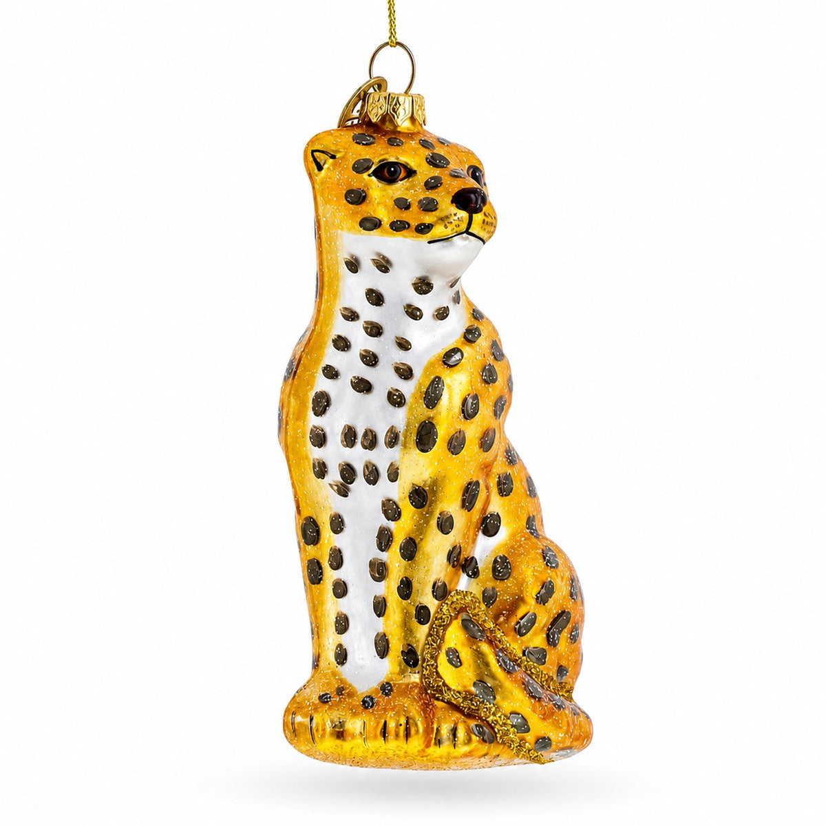Spotted Leopard Glass Christmas Ornament