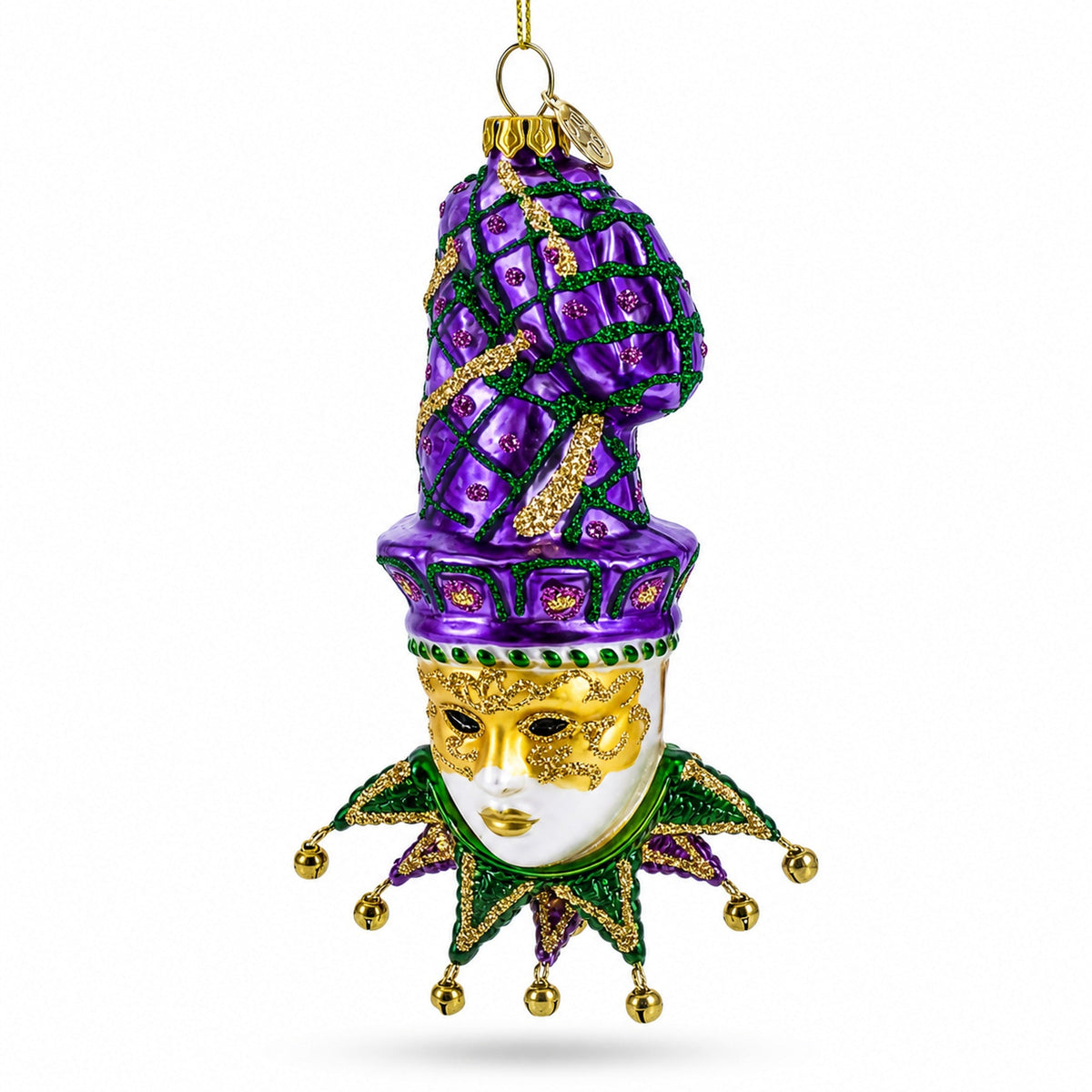 Mardi Gras Mask Glass Christmas Ornament