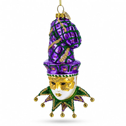 Mardi Gras Mask Glass Christmas Ornament