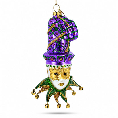 Mardi Gras Mask Glass Christmas Ornament