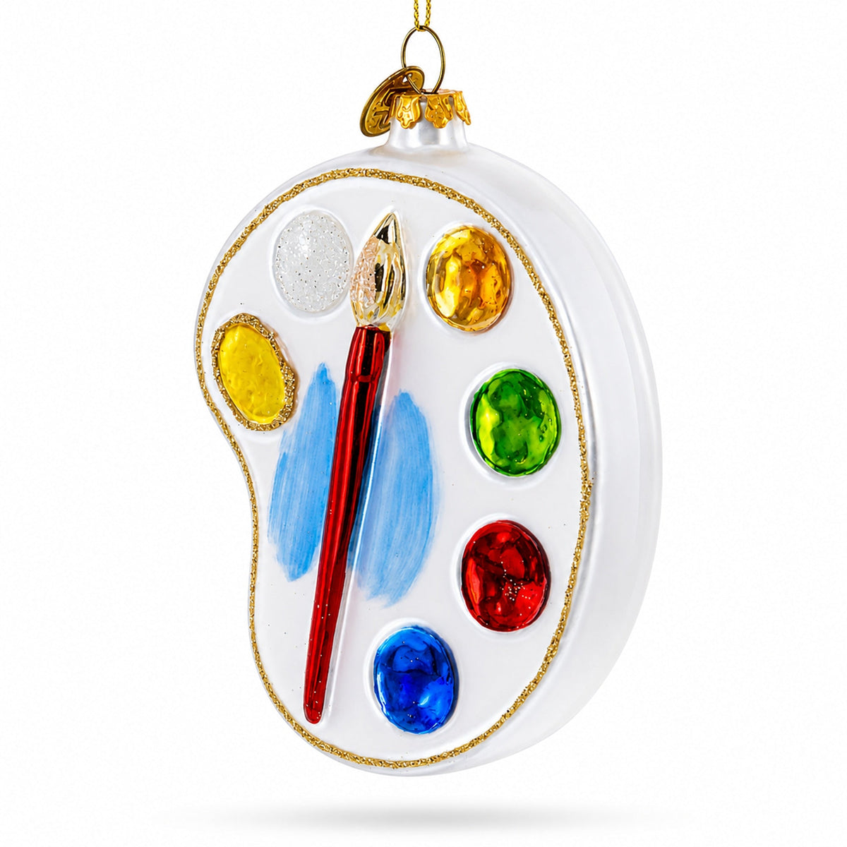 Artist's Color Palette Glass Christmas Ornament