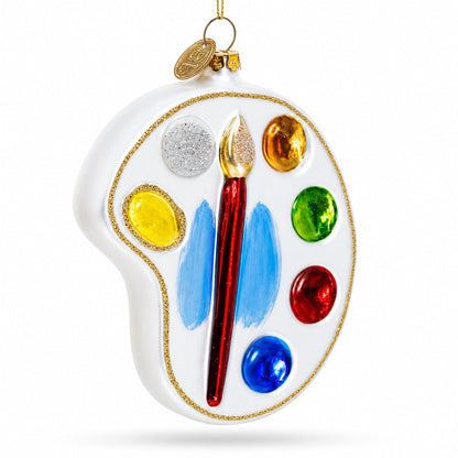 Artist's Color Palette Glass Christmas Ornament