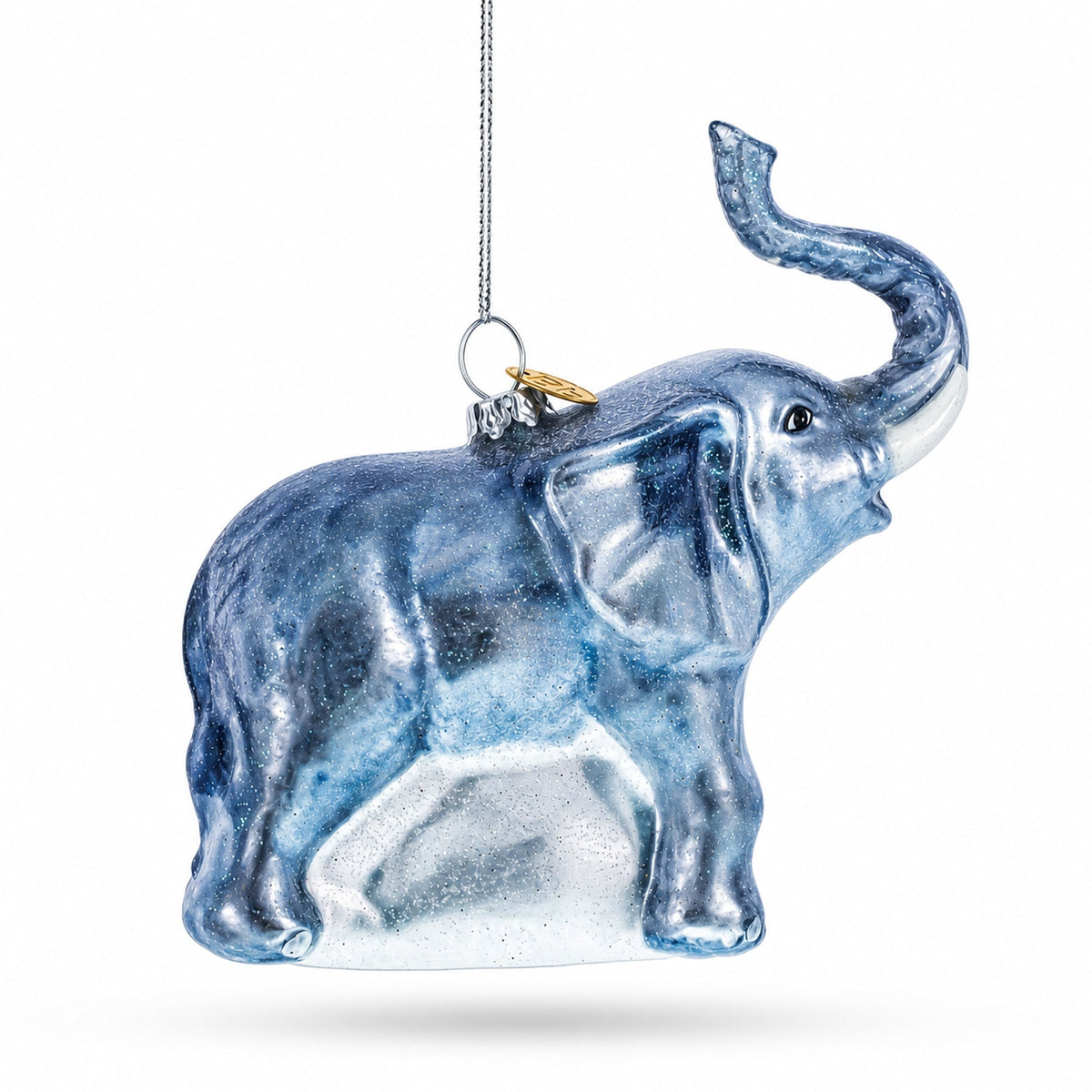 Elephant Glass Christmas Ornament