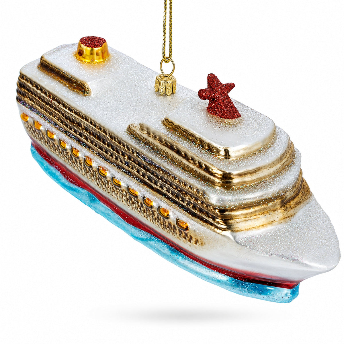 Cruise Ship Glass Christmas Ornament