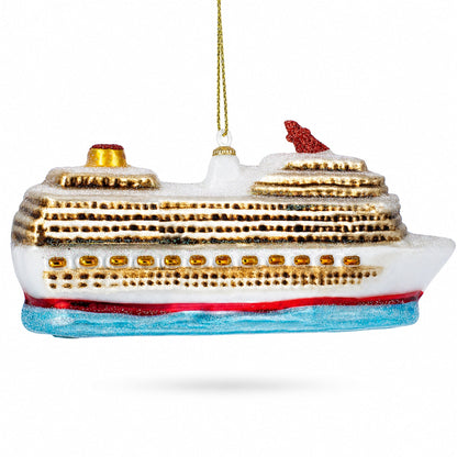 Cruise Ship Glass Christmas Ornament