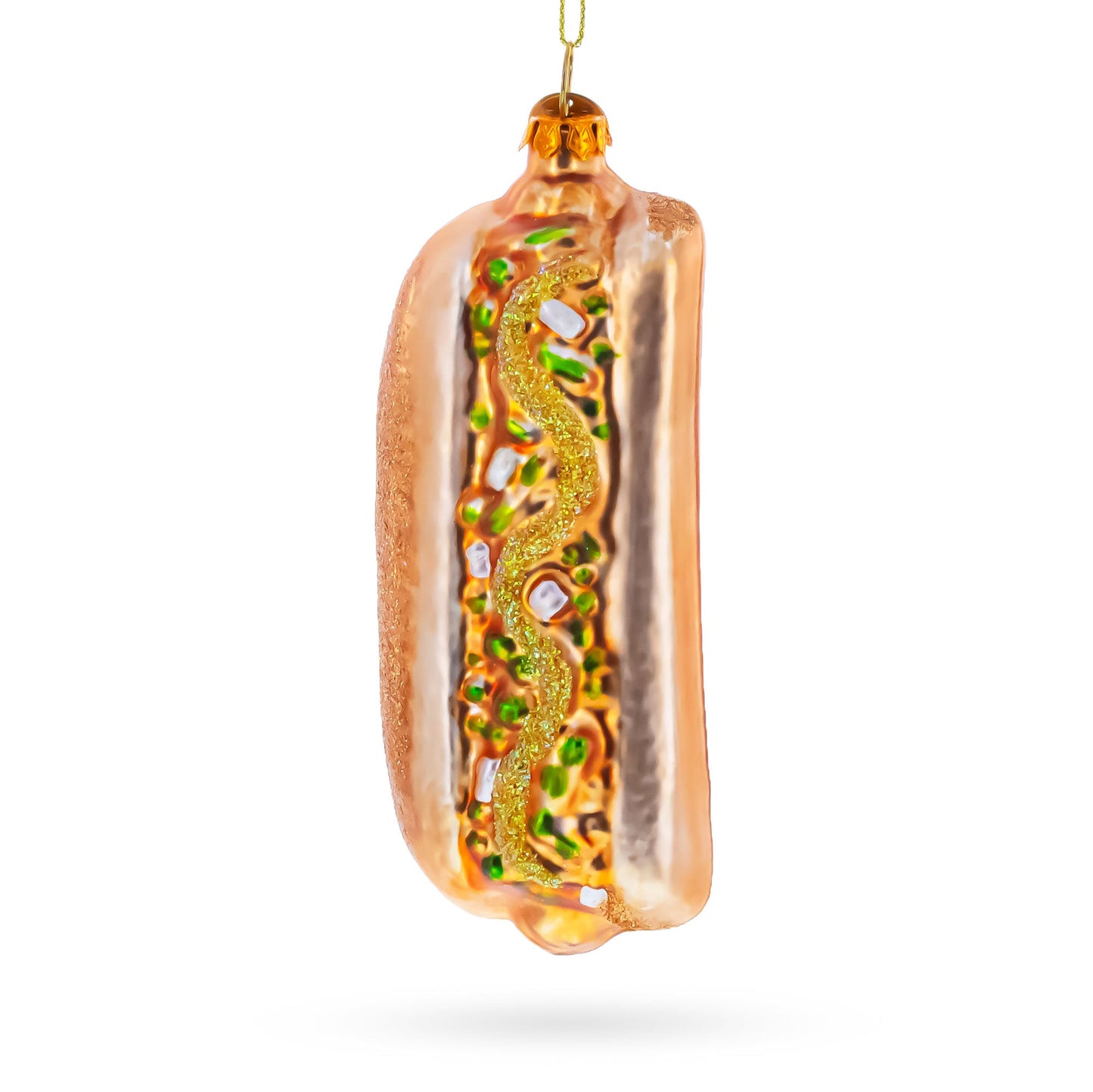 Hot Dog Glass Christmas Ornament