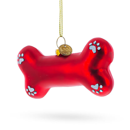 Red Bone Glass Christmas Ornament