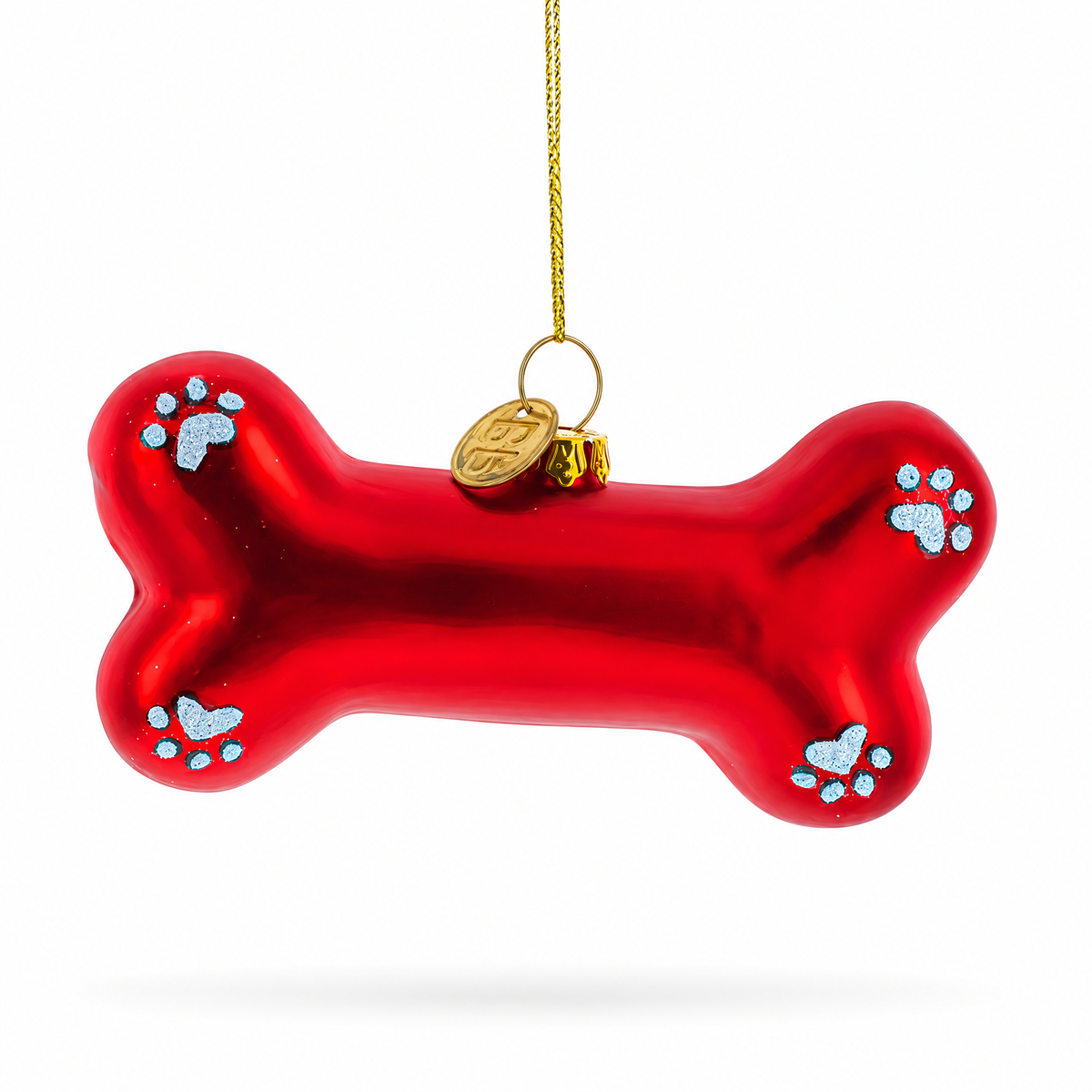 Red Bone Glass Christmas Ornament