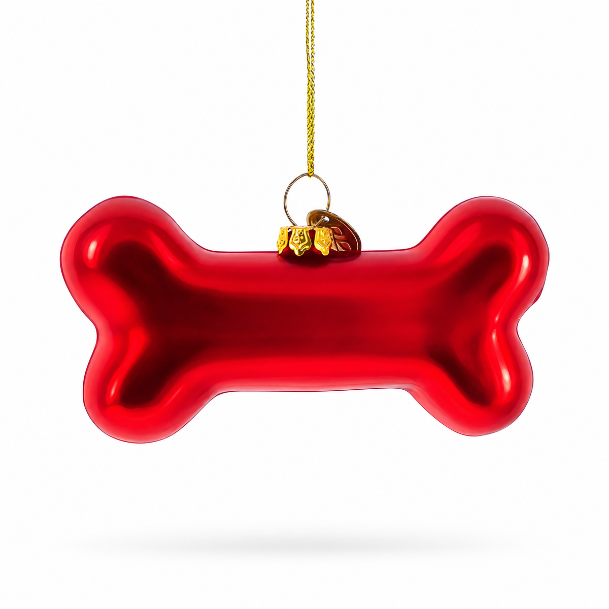 Red Bone Glass Christmas Ornament