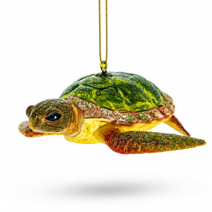 Sea Turtle Glass Christmas Ornament