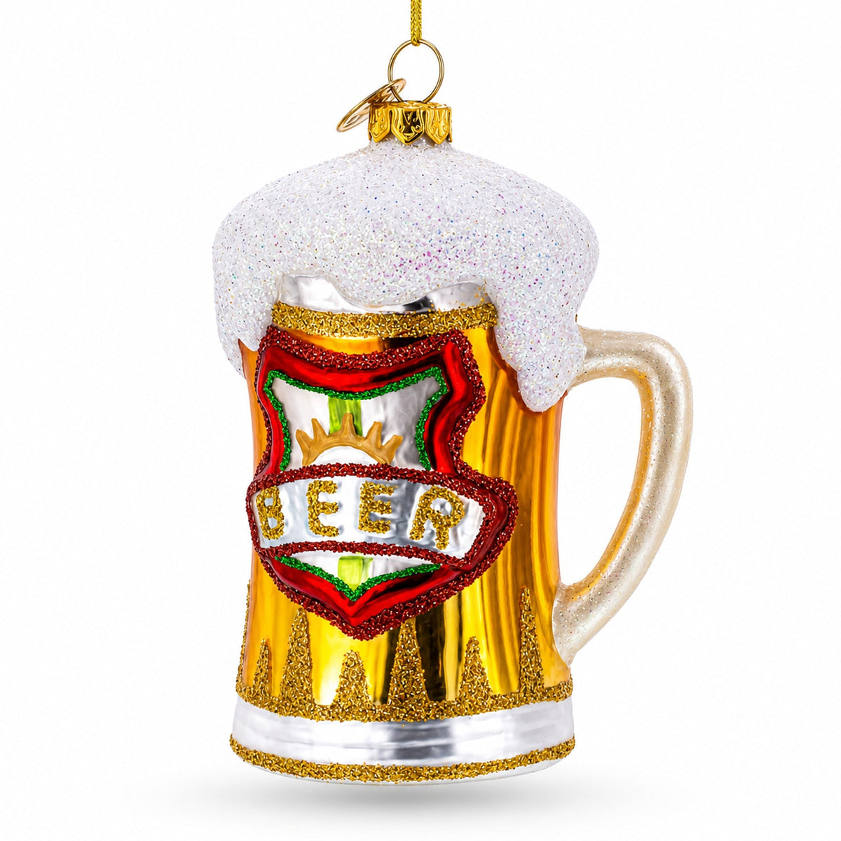 Frothy Beer Stein Glass Christmas Ornament