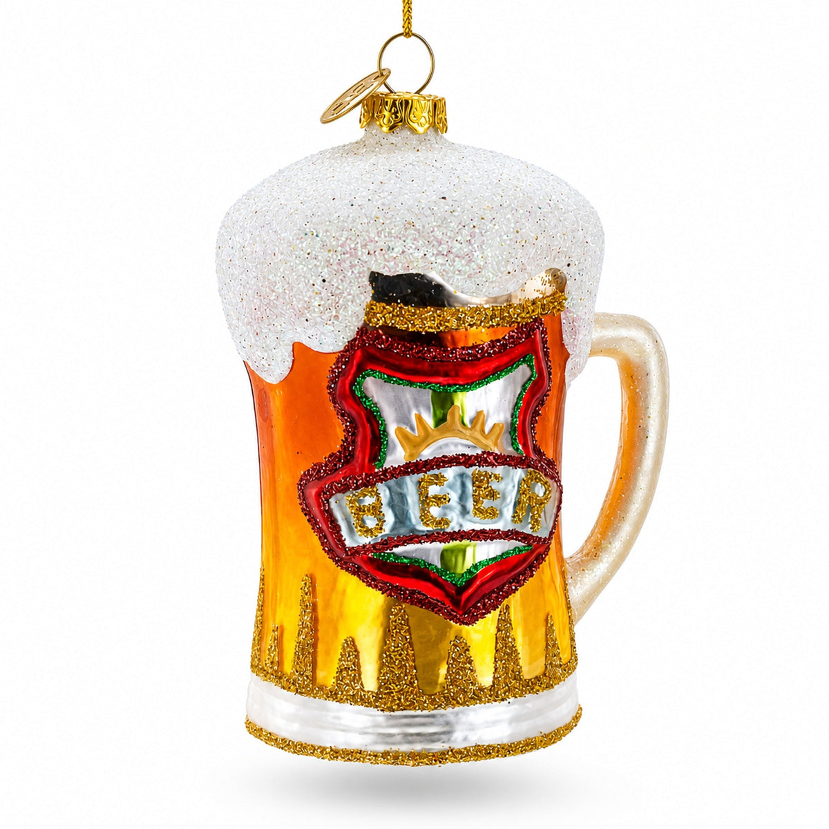 Frothy Beer Stein Glass Christmas Ornament