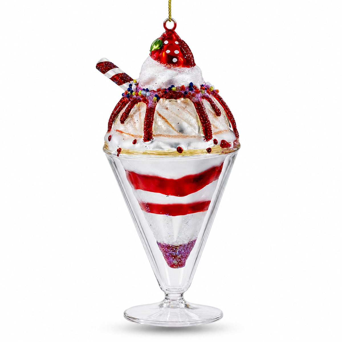 Dessert Cake Glass Christmas Ornament