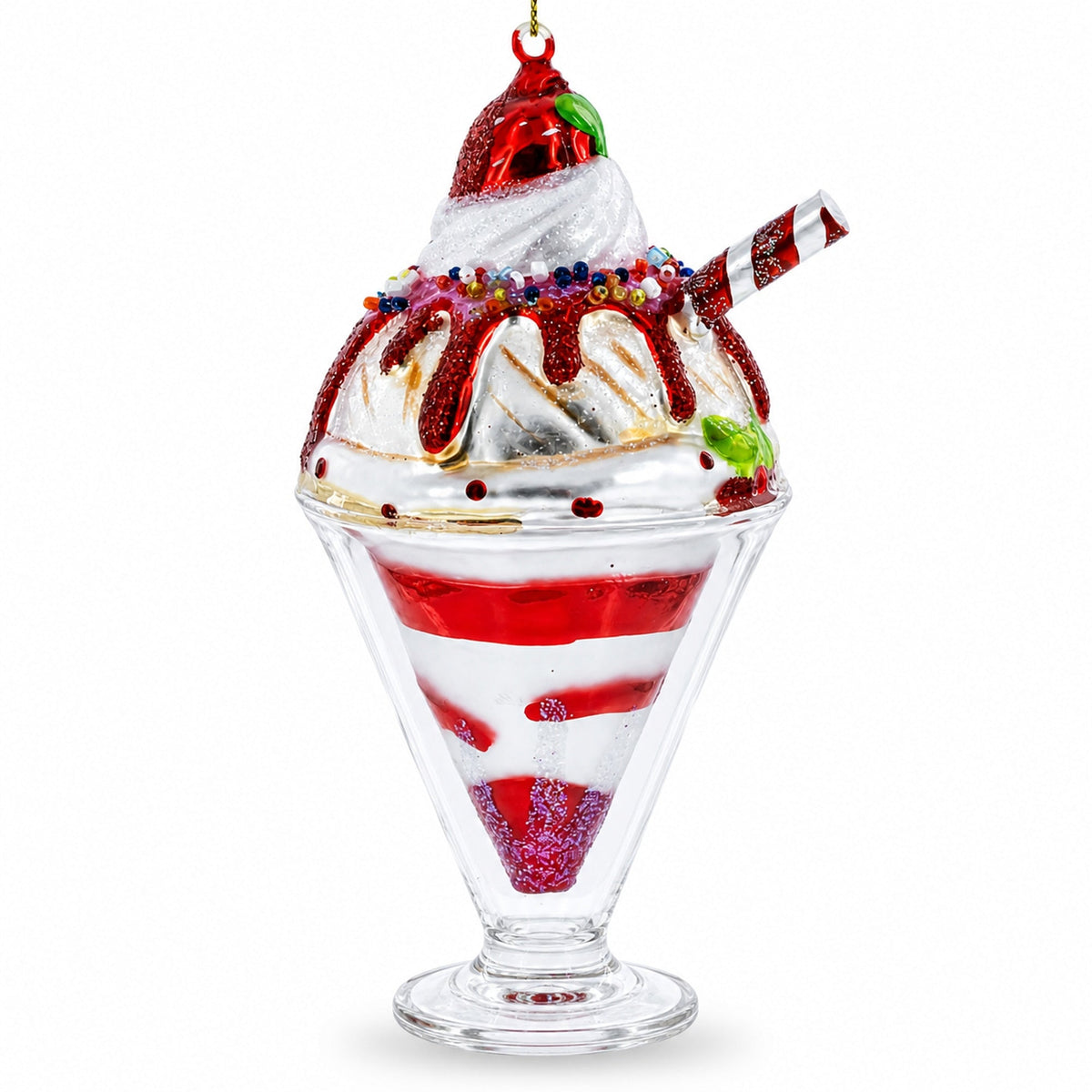 Dessert Cake Glass Christmas Ornament