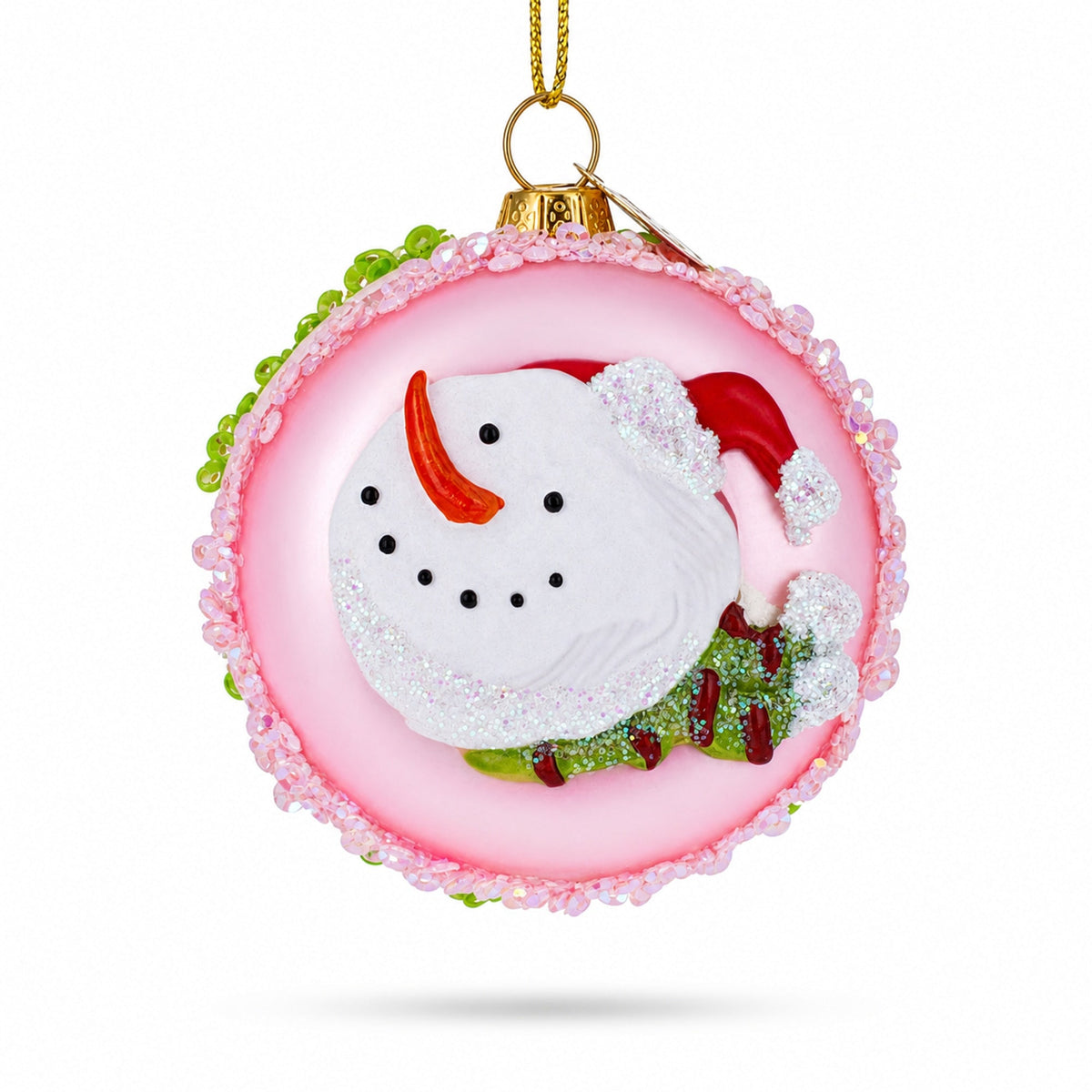 Macarons Mini Glass Christmas Ornament
