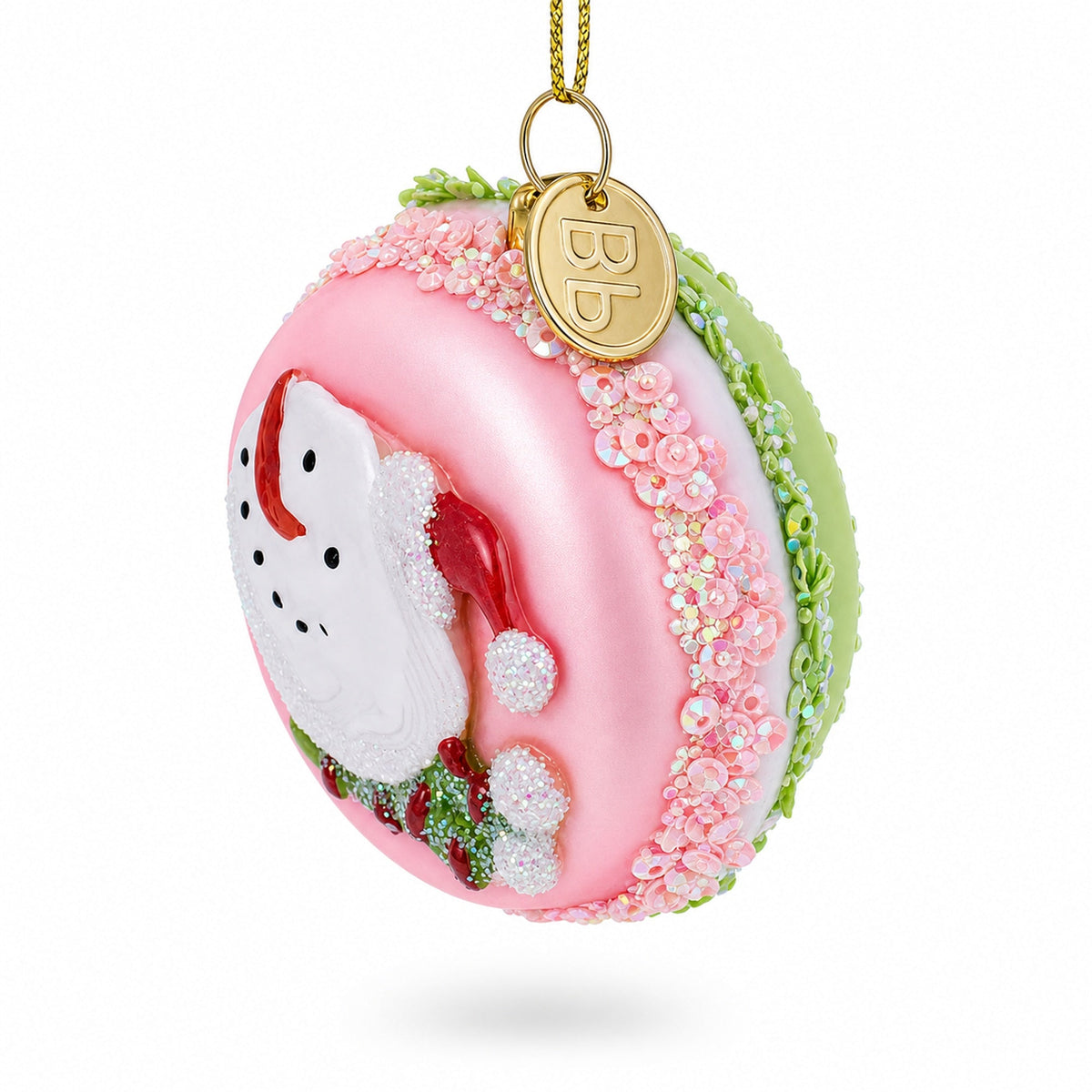 Macarons Mini Glass Christmas Ornament