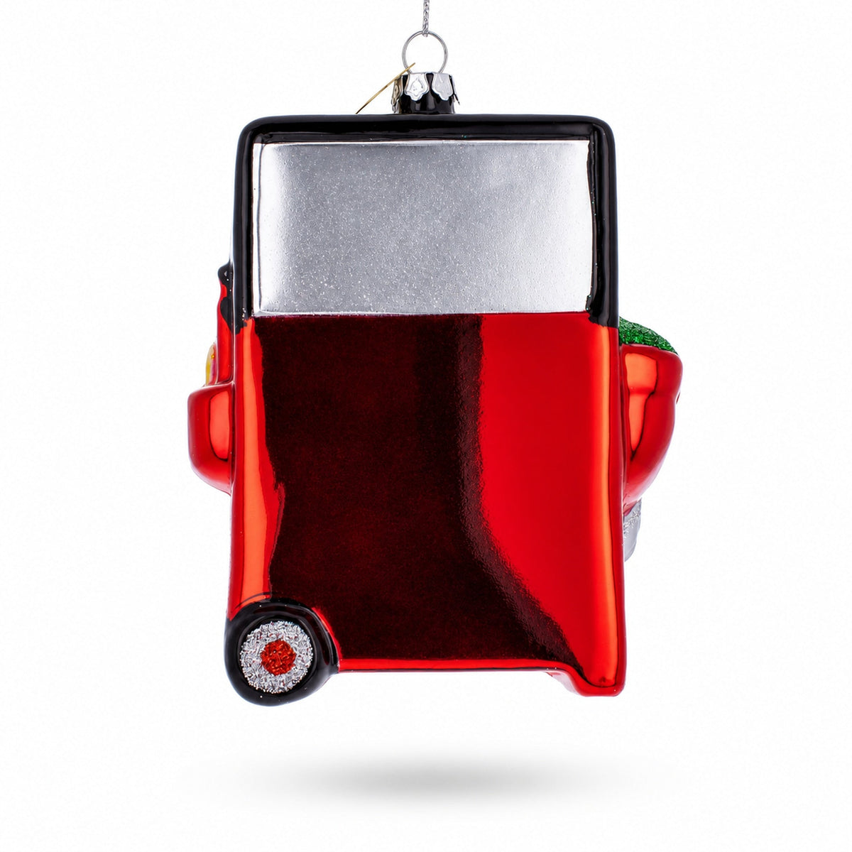 Red Barbecue Grill Glass Christmas Ornament