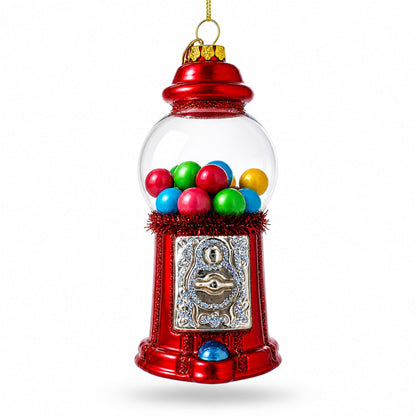 Candy Vending Machine Glass Christmas Ornament