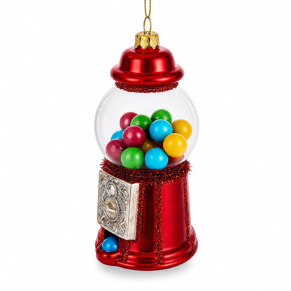 Candy Vending Machine Glass Christmas Ornament