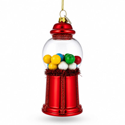 Candy Vending Machine Glass Christmas Ornament