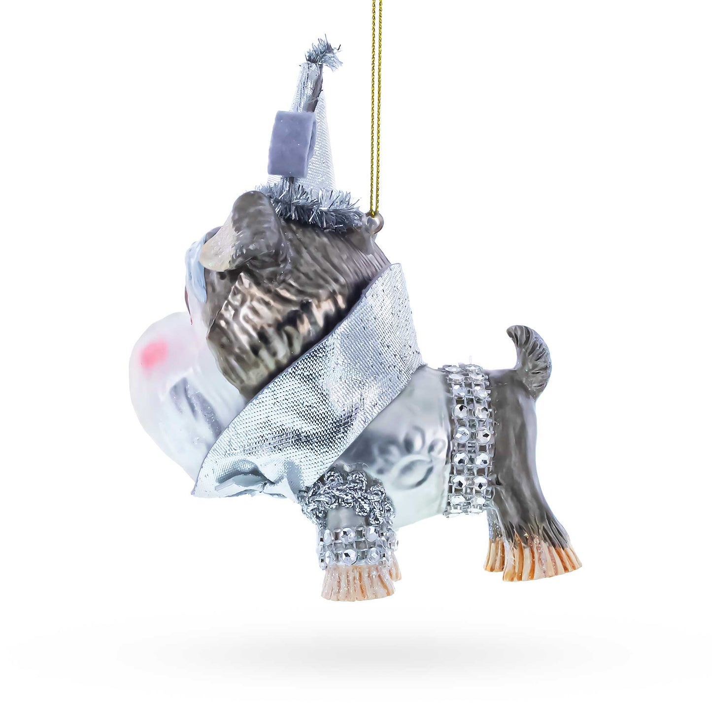 Schnauzer Glass Christmas Ornament