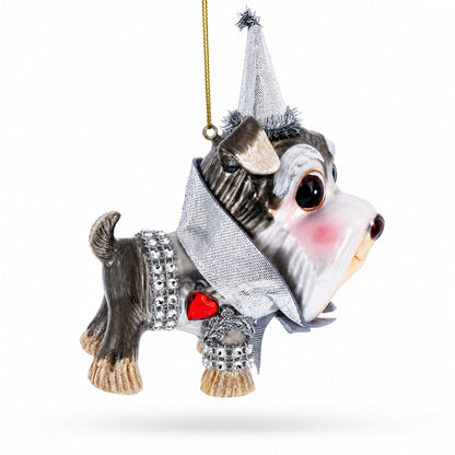 Schnauzer Glass Christmas Ornament
