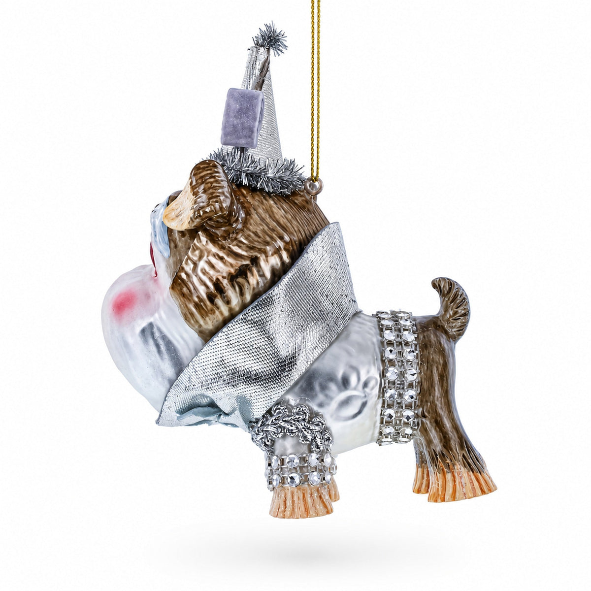 Schnauzer Glass Christmas Ornament