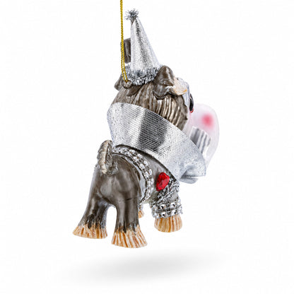 Schnauzer Glass Christmas Ornament