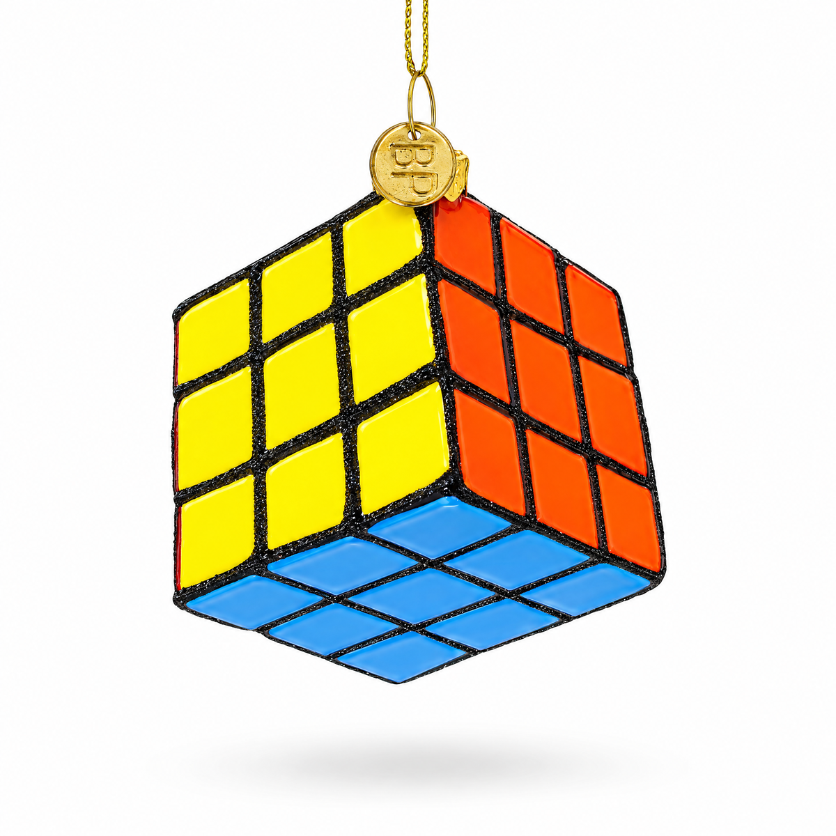 Magic Cube Glass Christmas Ornament