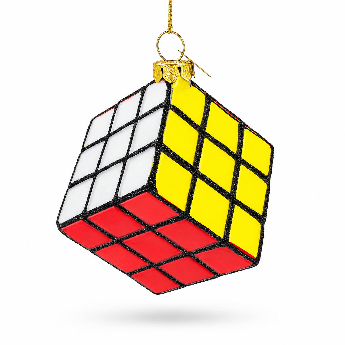 Magic Cube Glass Christmas Ornament