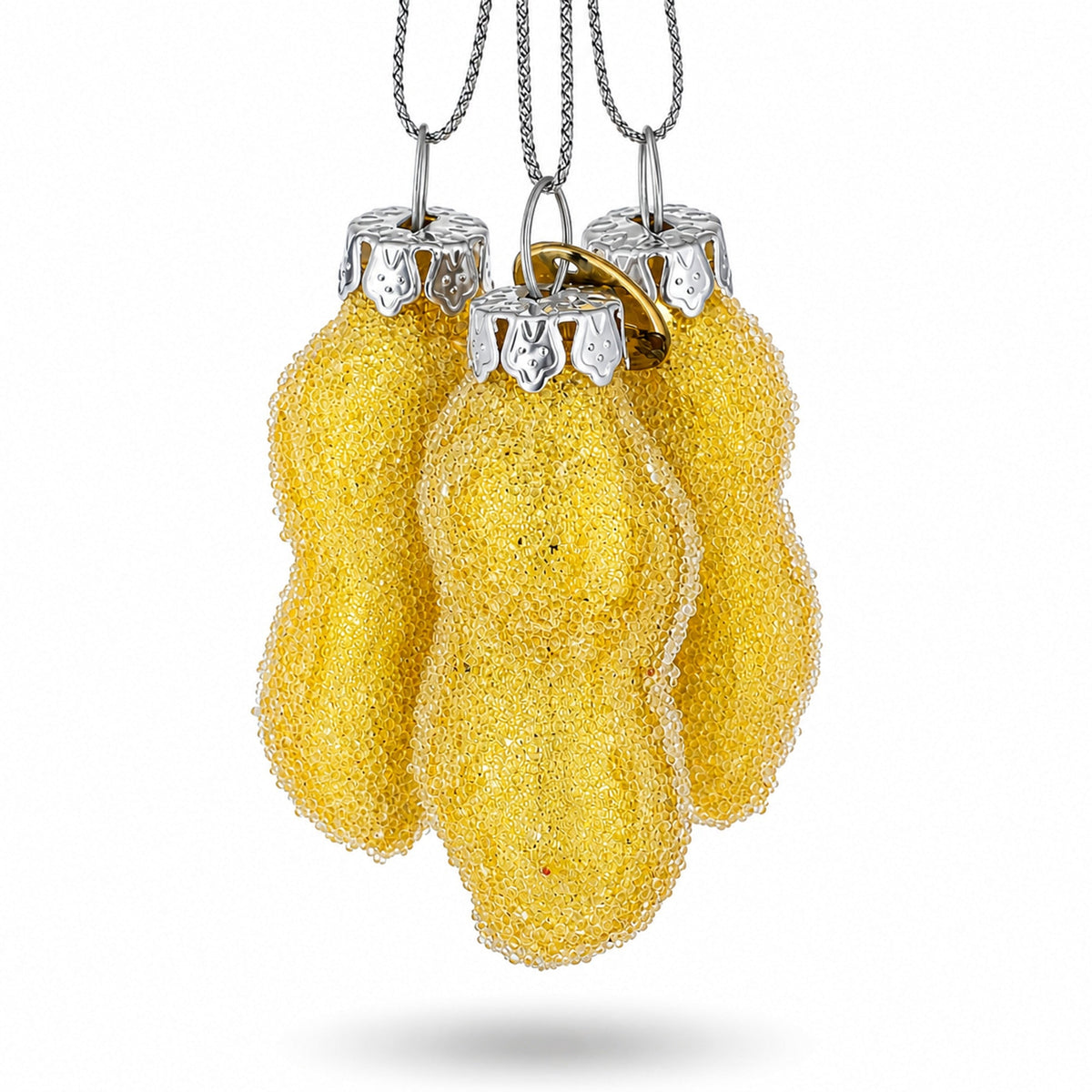 Trio of Peanuts Glass Christmas Ornament