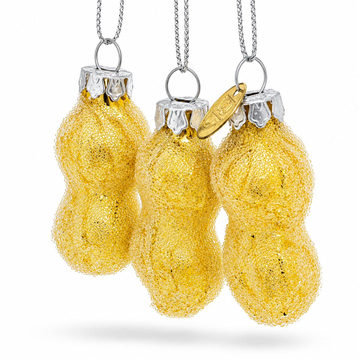 Trio of Peanuts Glass Christmas Ornament
