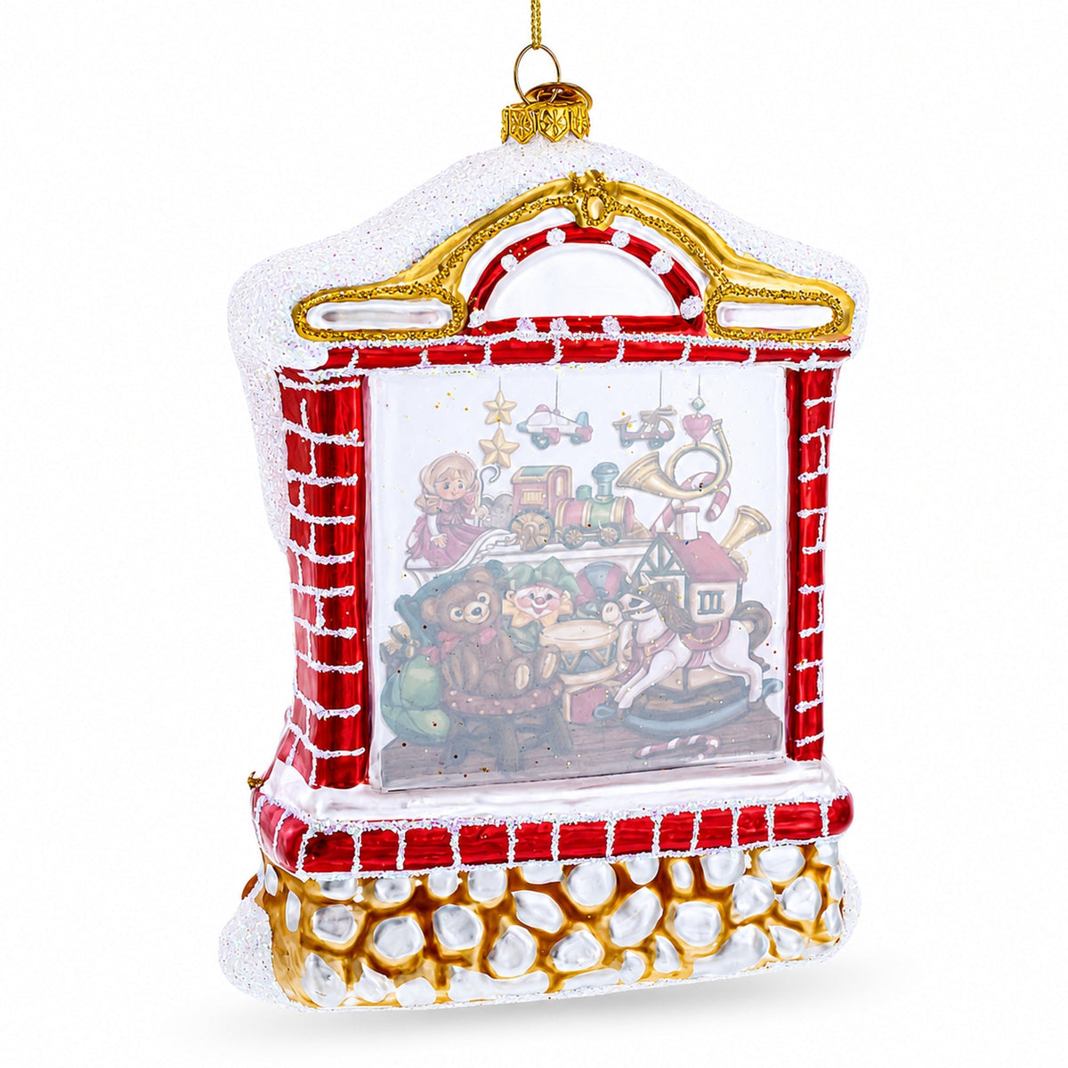 Winter Wonderland Toy House Glass Christmas Ornament