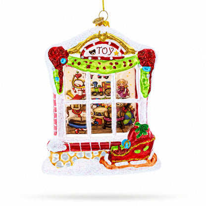 Winter Wonderland Toy House Glass Christmas Ornament