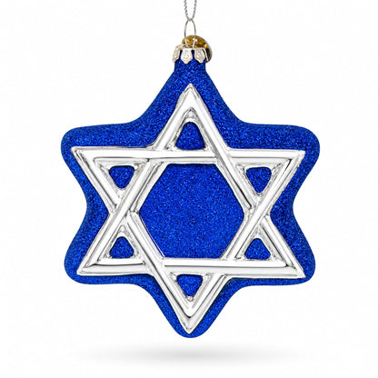 Jewish Star of David Glass Christmas Ornament