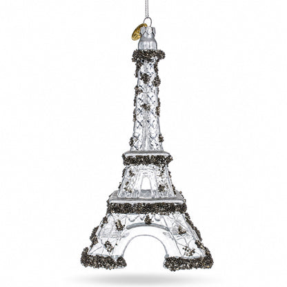 Iconic Eiffel Tower, Paris Glass Christmas Ornament