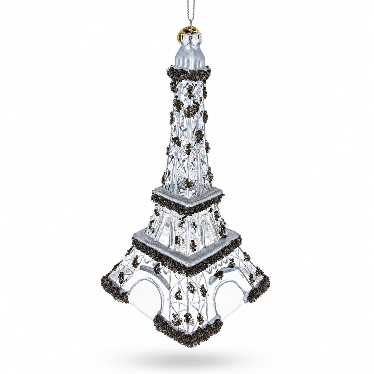 Iconic Eiffel Tower, Paris Glass Christmas Ornament