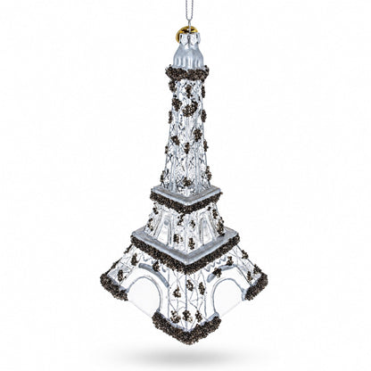 Iconic Eiffel Tower, Paris Glass Christmas Ornament