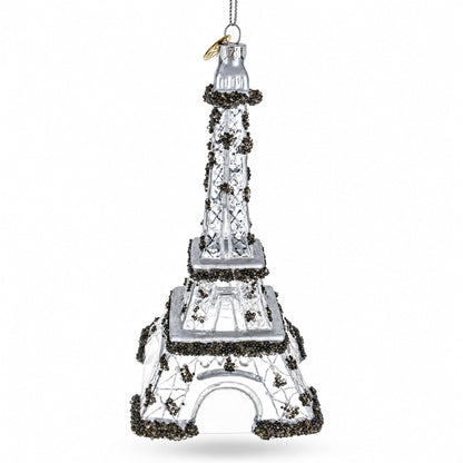 Iconic Eiffel Tower, Paris Glass Christmas Ornament