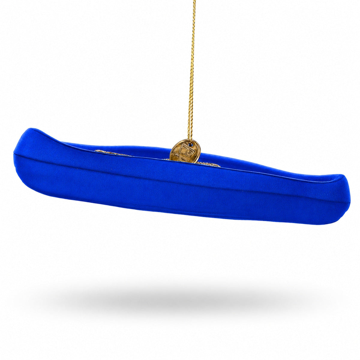 Blue Canoe Glass Christmas Ornament