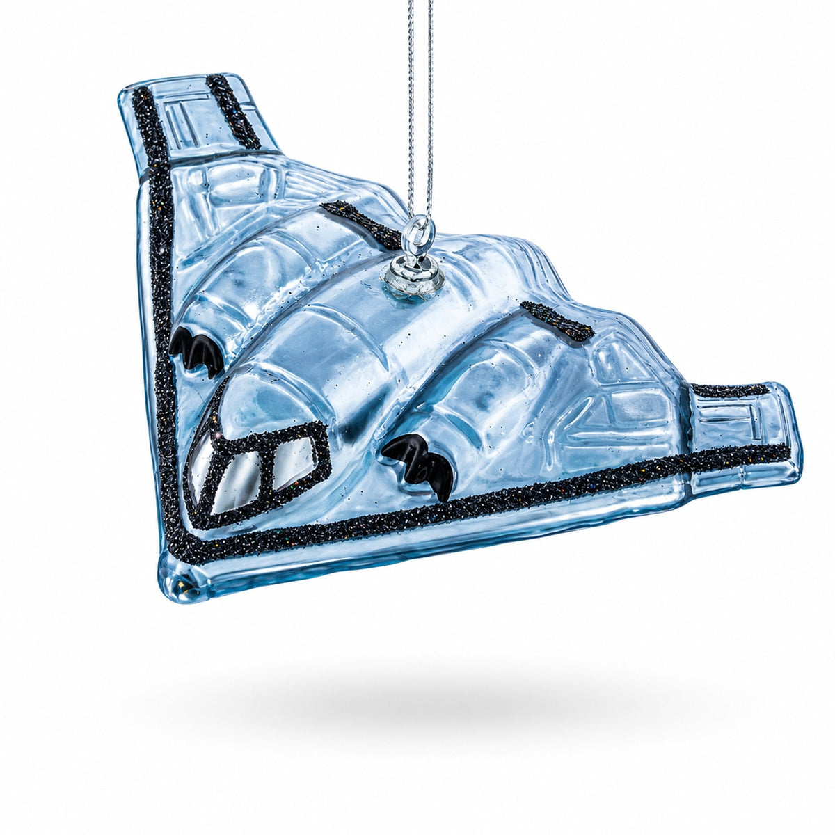 Sleek Stealth Bomber B-2 Glass Christmas Ornament