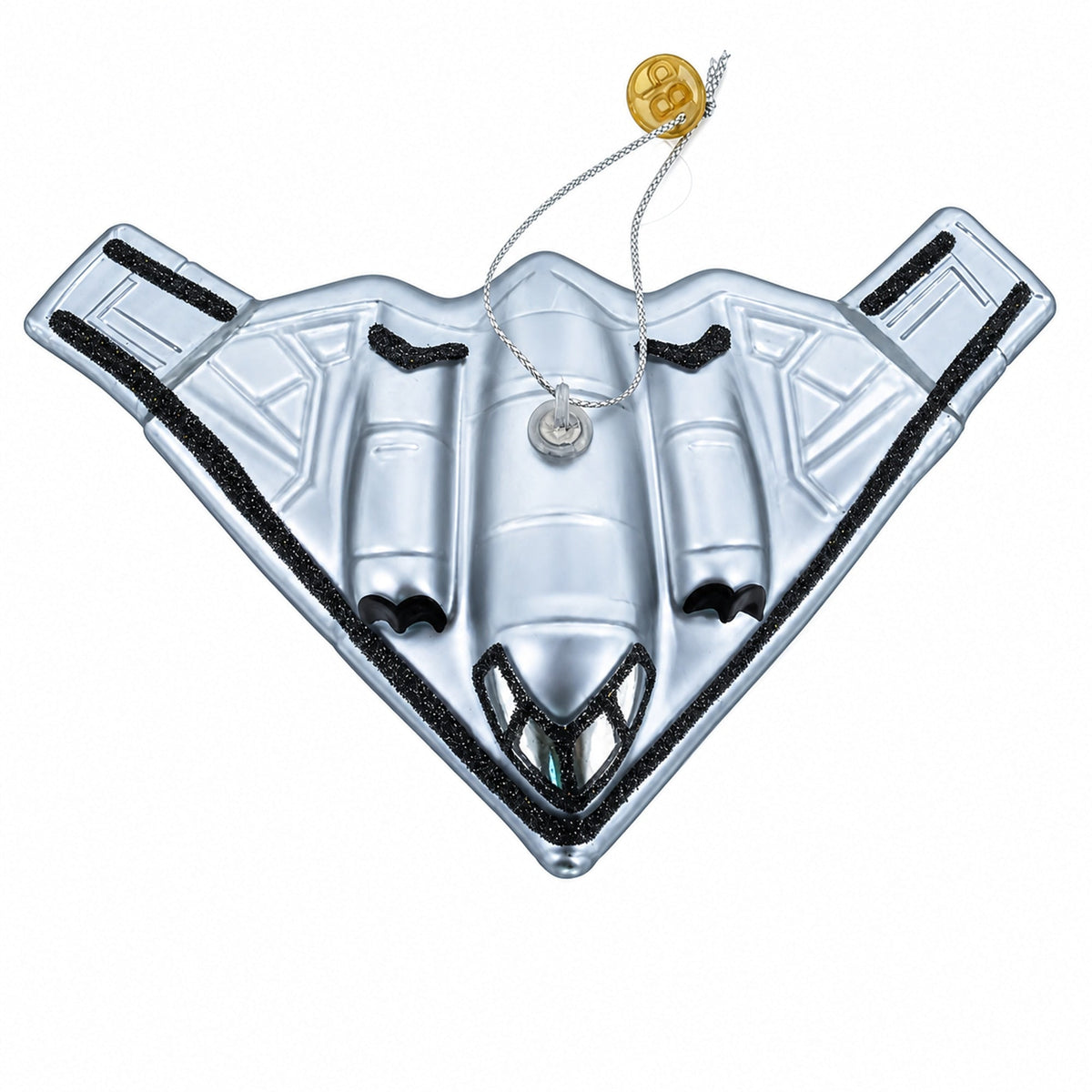 Sleek Stealth Bomber B-2 Glass Christmas Ornament
